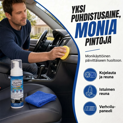 Vaahdotettu puhdistusaine kojelaudalle, nahalle ja vinyylille