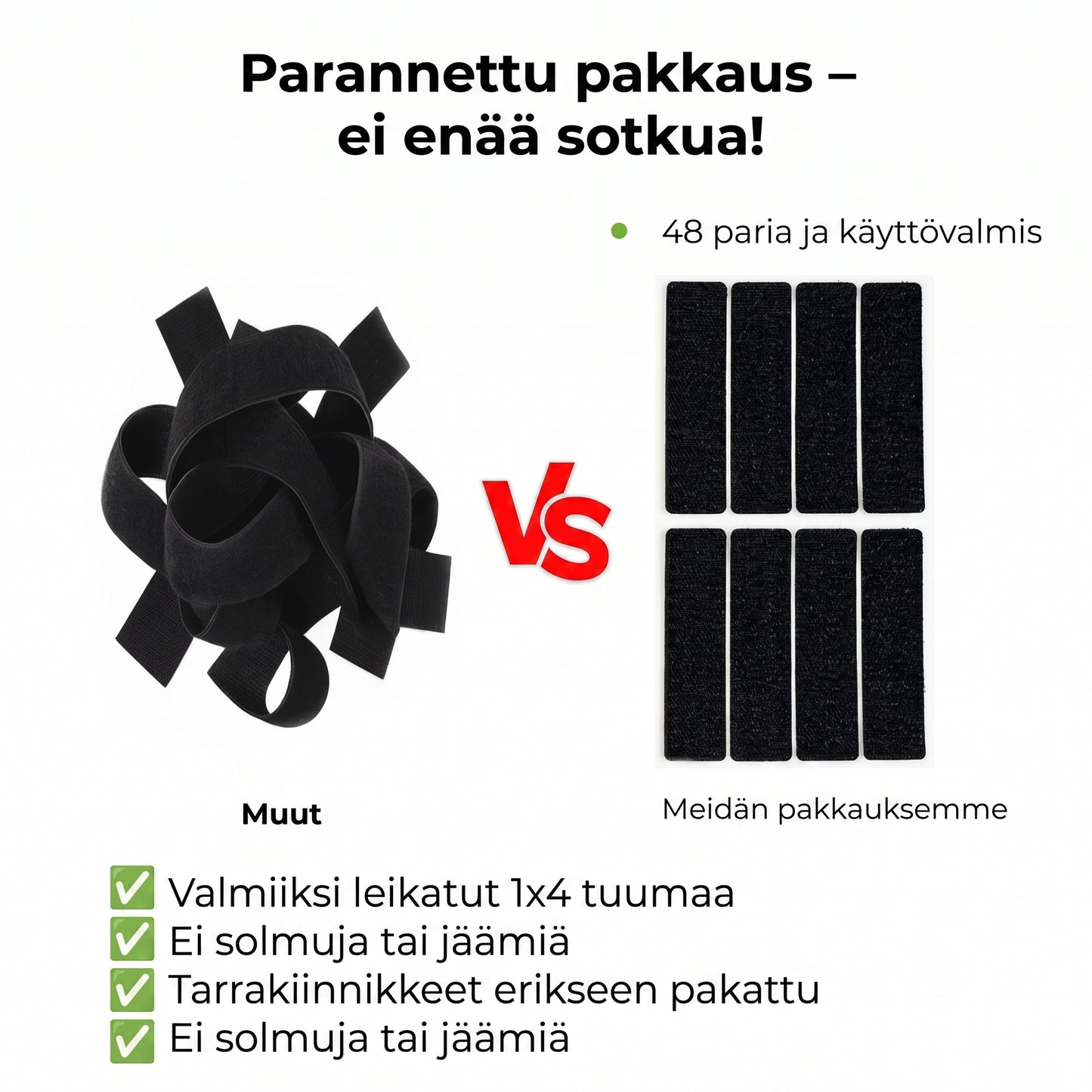 Erittäin vahvat kaksipuoliset tarranauhat 40 kpl 20 paria