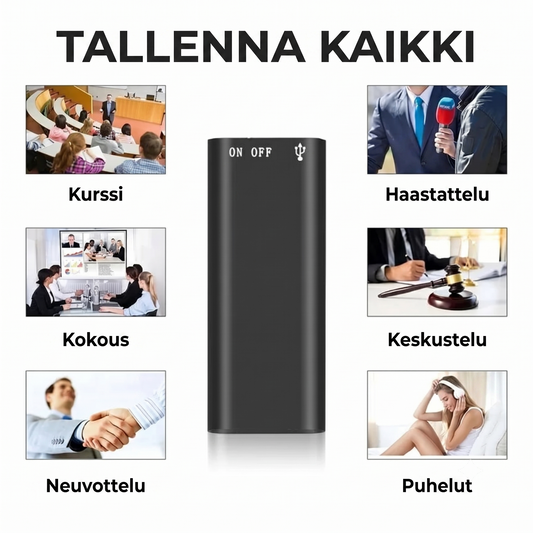 Mini-äänitallennin äänen tunnistuksella