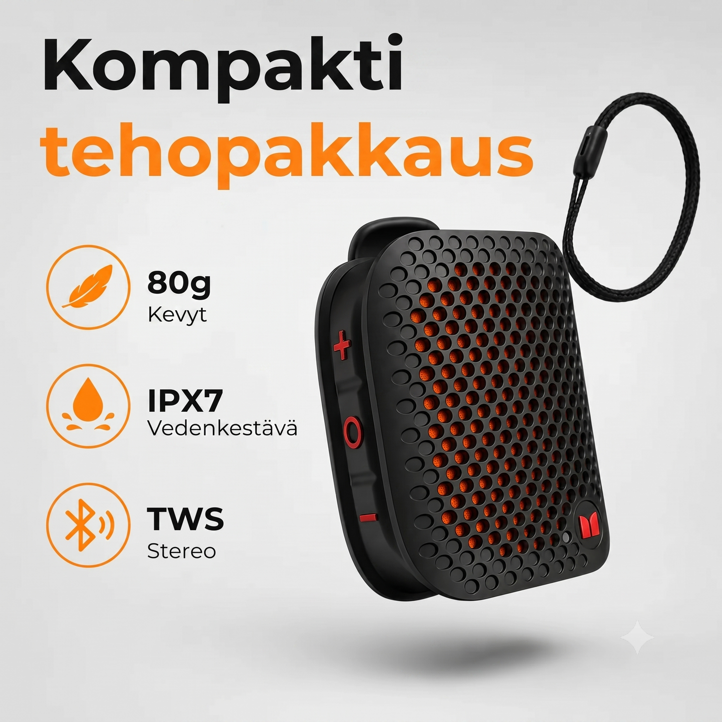 Bluetooth-kaiutin magneettipidikkeellä