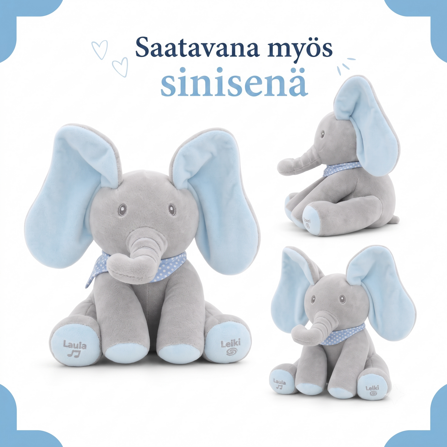 Kurkisteleva norsupehmolelu musiikilla