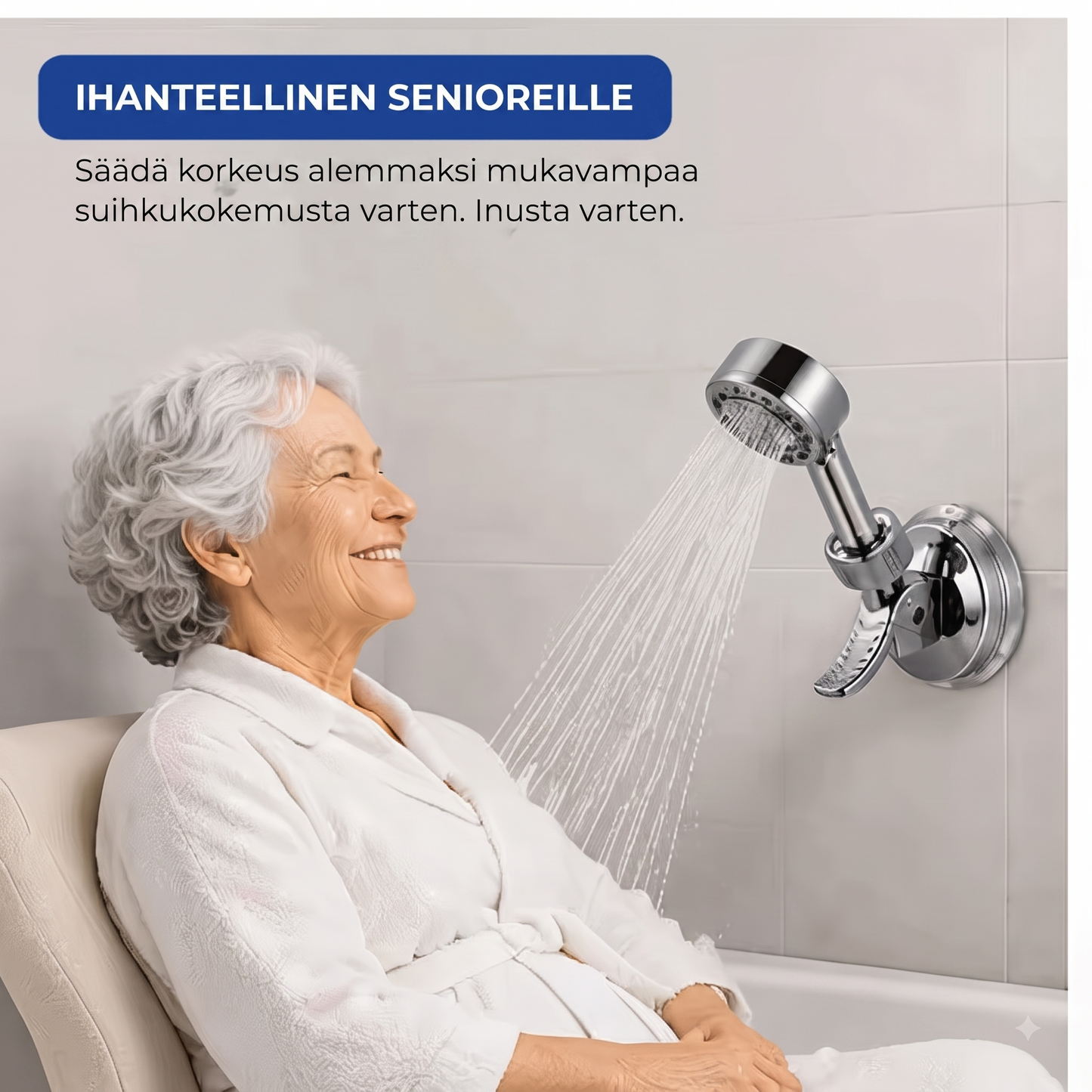 Imukupilla varustettu suihkupään pidike