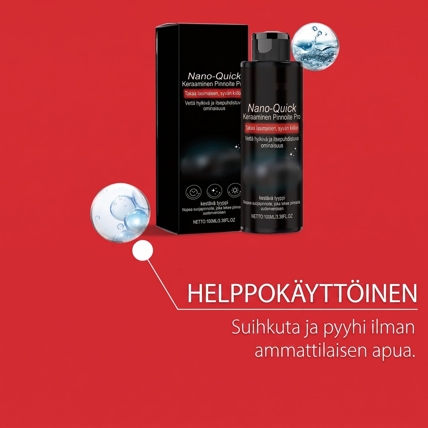 Nanokeraaminen korkeakiiltoinen auton viimeistelysuihke