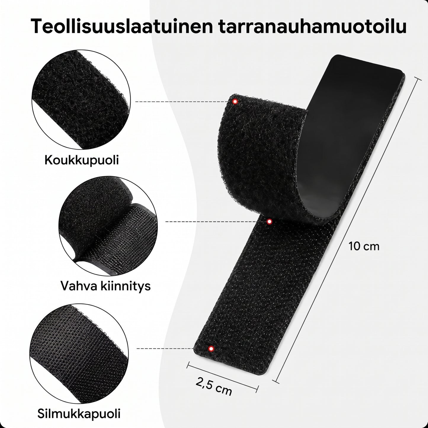 Erittäin vahvat kaksipuoliset tarranauhat 40 kpl 20 paria