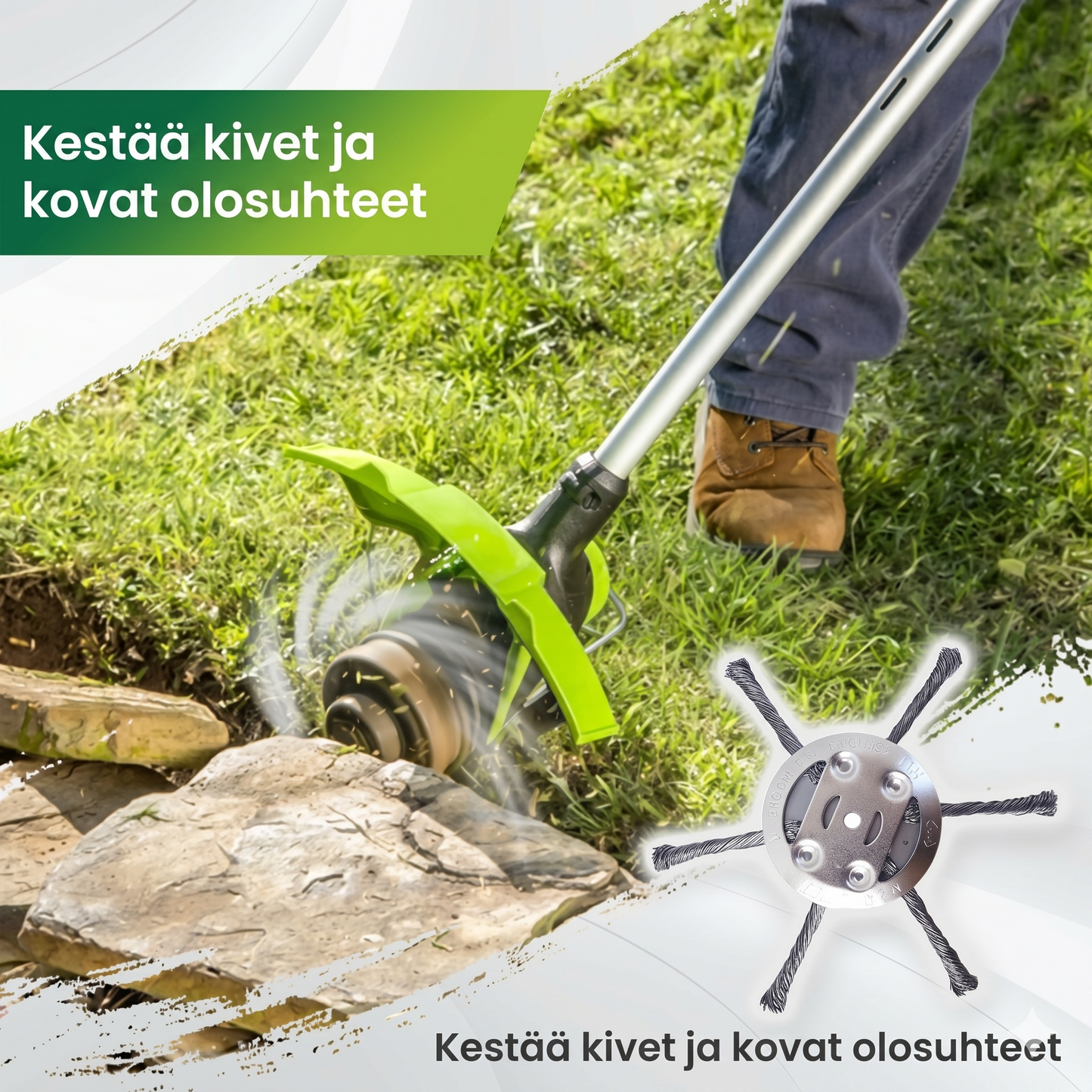 Vaihtopää siimaleikkuriin - teräslankainen ruohonleikkurin pää