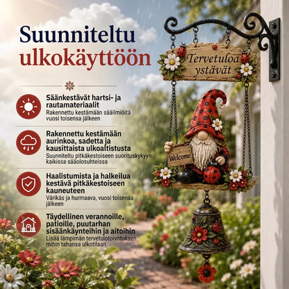 Säänkestävä puutarhakoriste sinkkiseoksesta valmistetuilla kelloilla