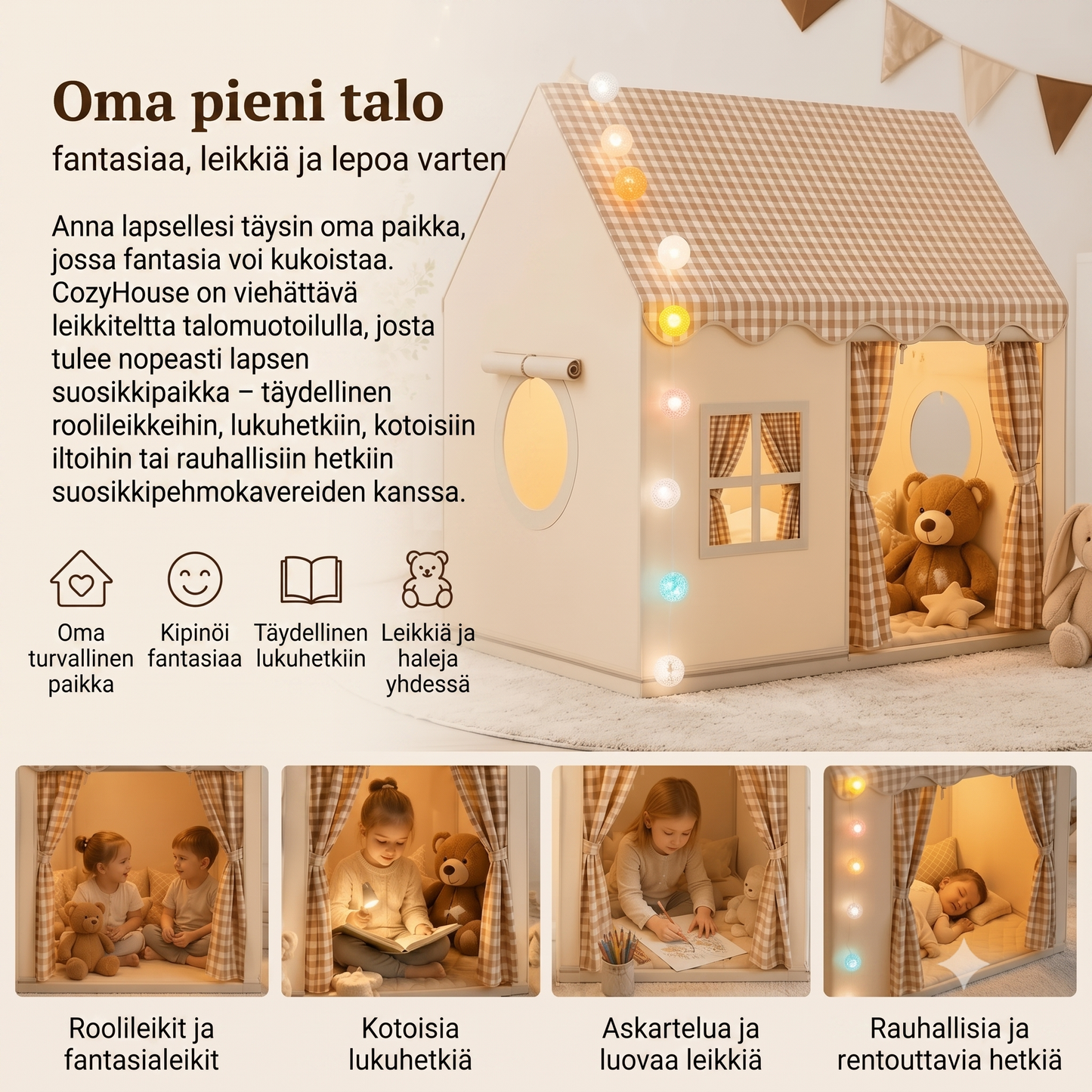 CozyHouse-leikiteltapassi talon muodossa