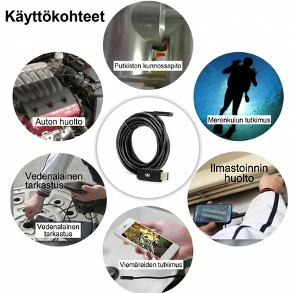 Universaali 3-in-1-endoskooppikamera IP67-vedenpitävällä anturilla