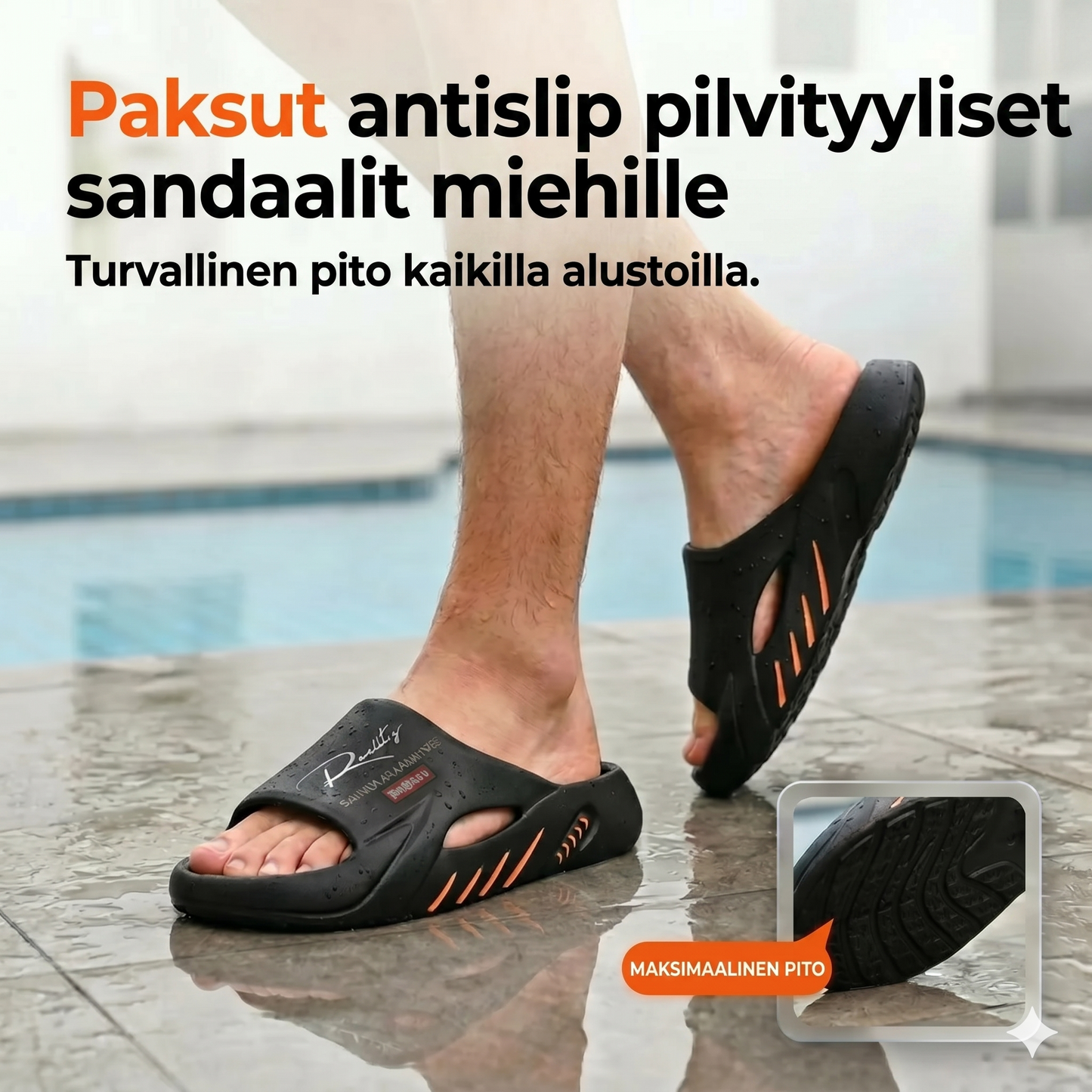Miesten Cloud-sandaalit paksulla liukuestepohjalla