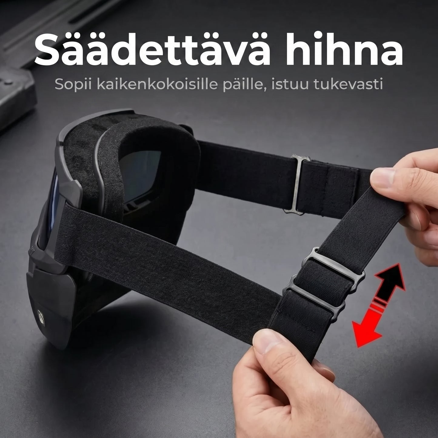Kokokasvomaski naarmuuntumattomilla urheilulaseilla