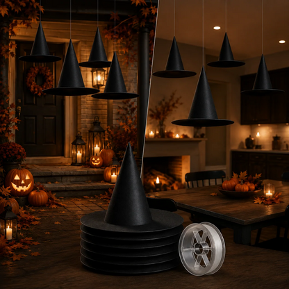 Leijuvat noidanhatut Halloween-koristeluun