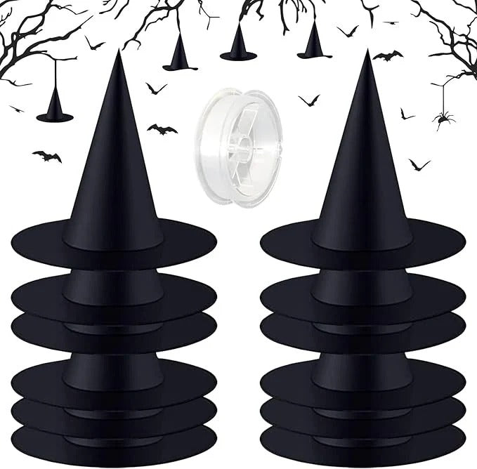Leijuvat noidanhatut Halloween-koristeluun
