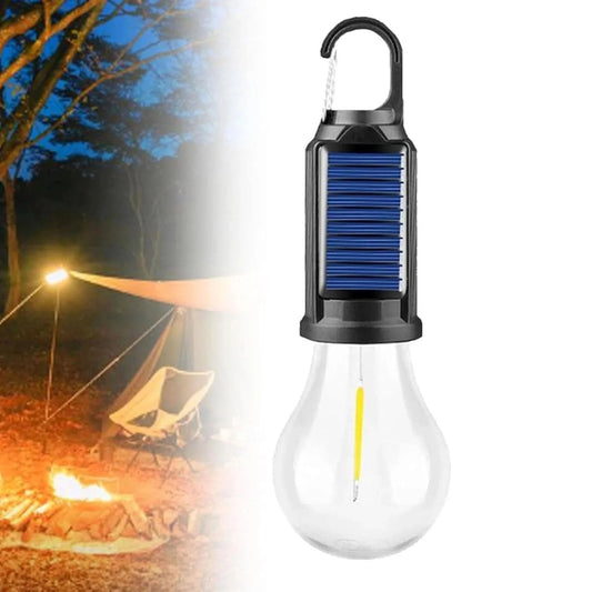 Aurinkoenergialla toimiva telttavalo (USB-ladattava LED-retkeilylyhty)