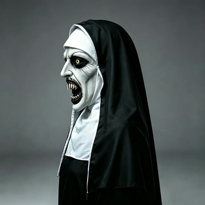Kauhuteemainen nunnanaamio Halloweeniin