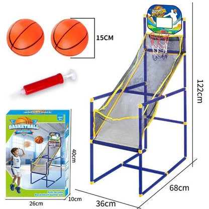 Sisäkoripallosetti neljällä pallolla ja automaattisella pallonpalautuksella