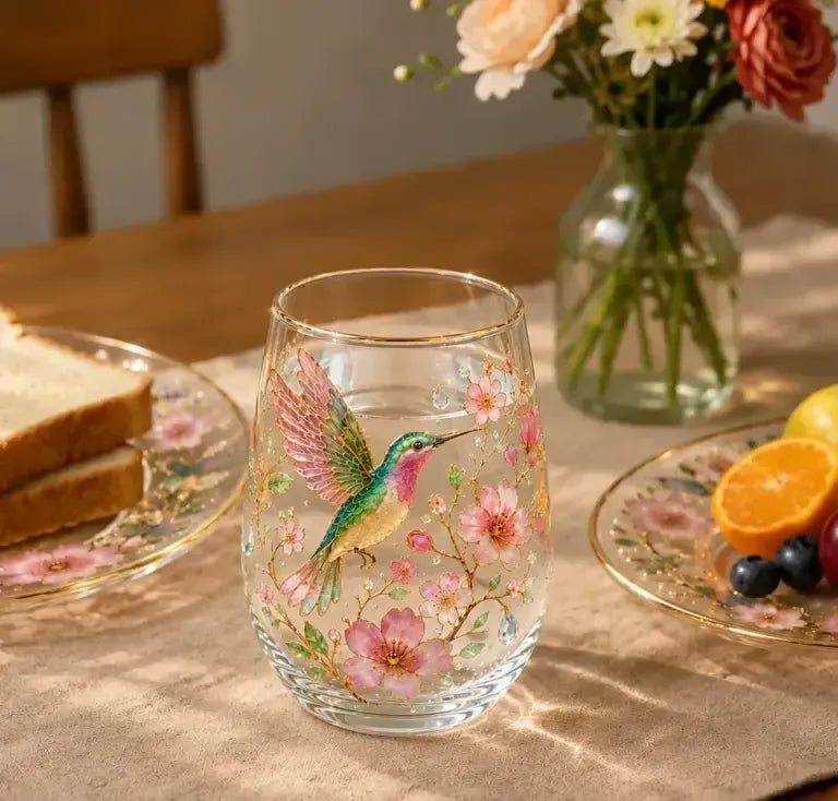 Kesäaamu - Tyylikkäät kolibri-juomalasit
