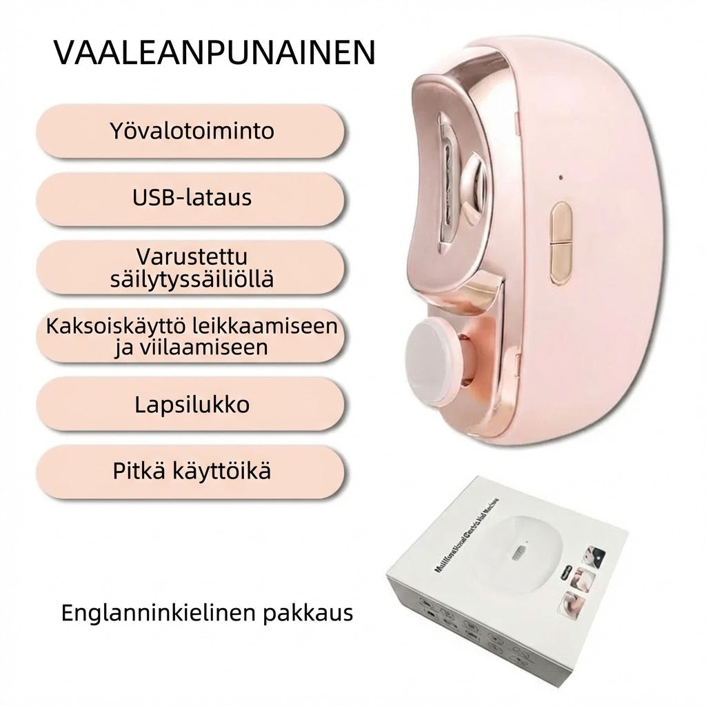 3-in-1 sähköinen kiillotuslaite ja automaattinen kynsileikkuri