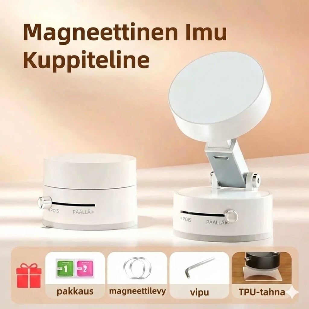 Taitettava kannettava magneettinen puhelinteline