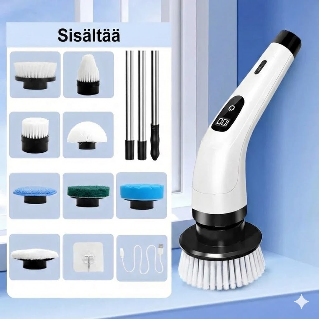 9-in-1 sähköinen puhdistusharja