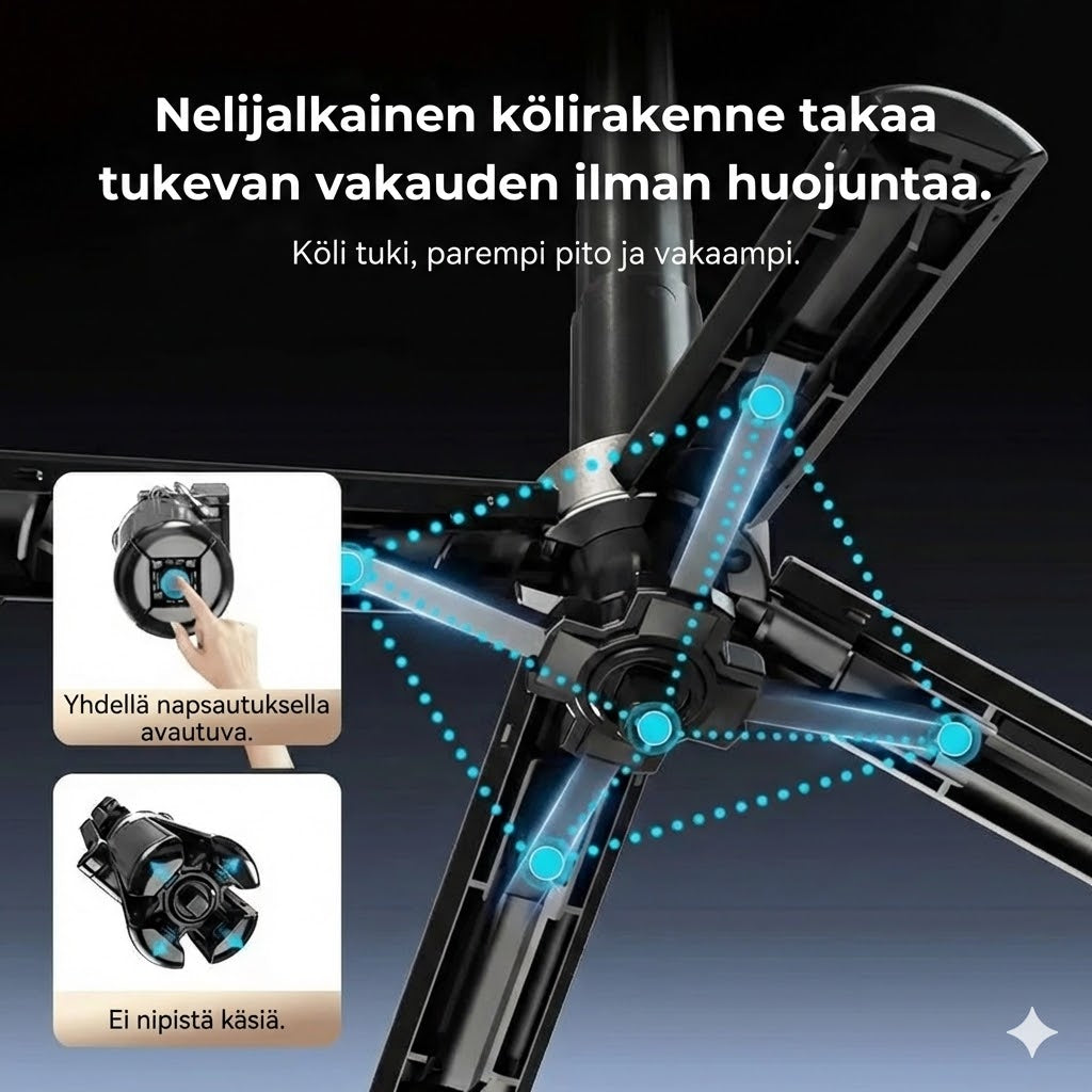 4-in-1 magneettinen selfiekeppi 360° kierrolla