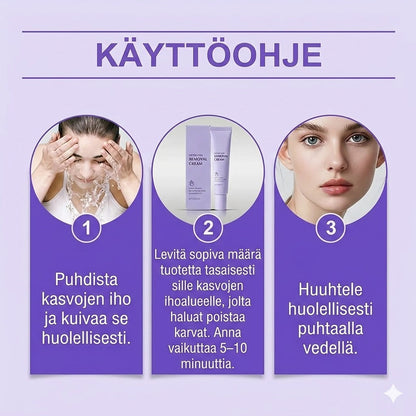 Hellävarainen ja kivuton kasvojen karvanpoistovoide