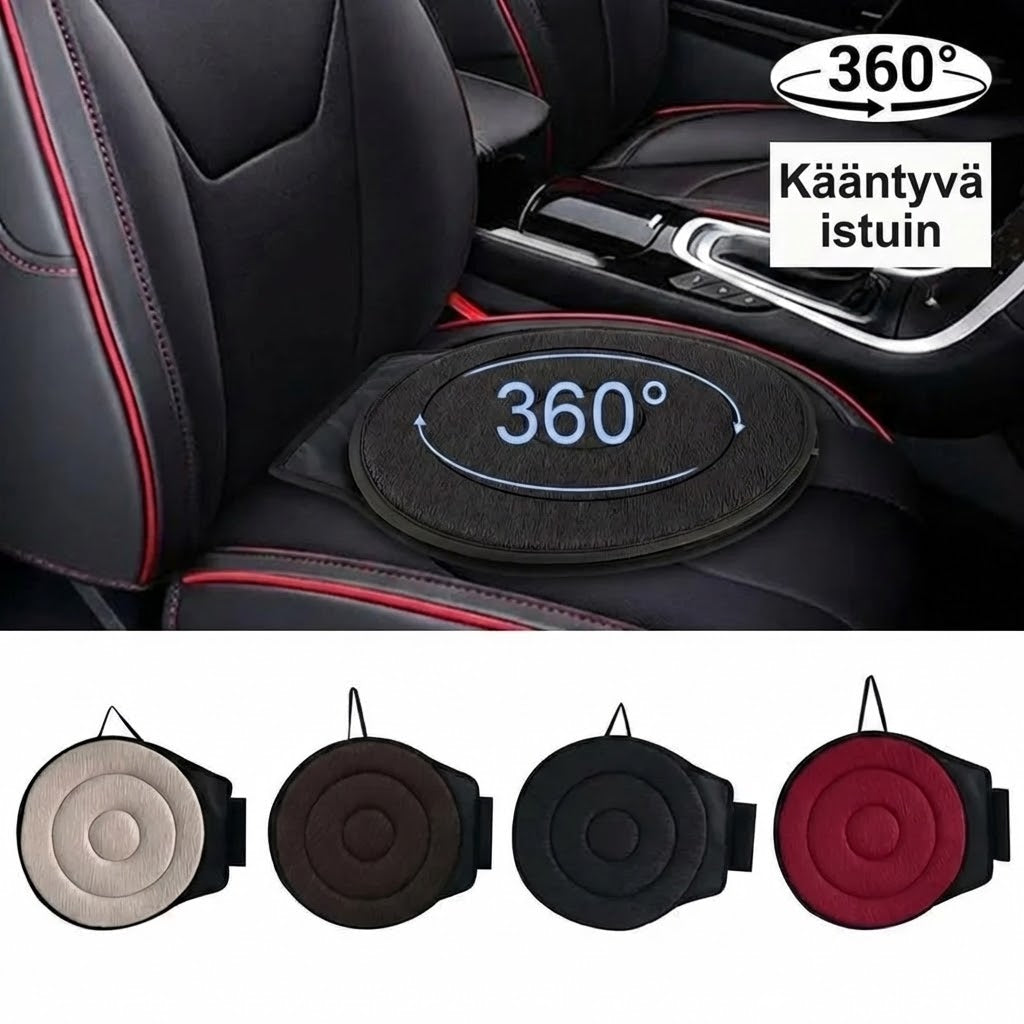 360° kääntyvä istuintyyny – muistivaahtoinen kääntöalusta autoon