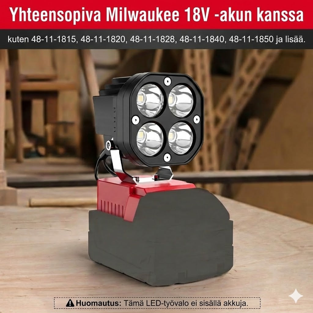 40 W kannettava 6000 lm LED-työvalo