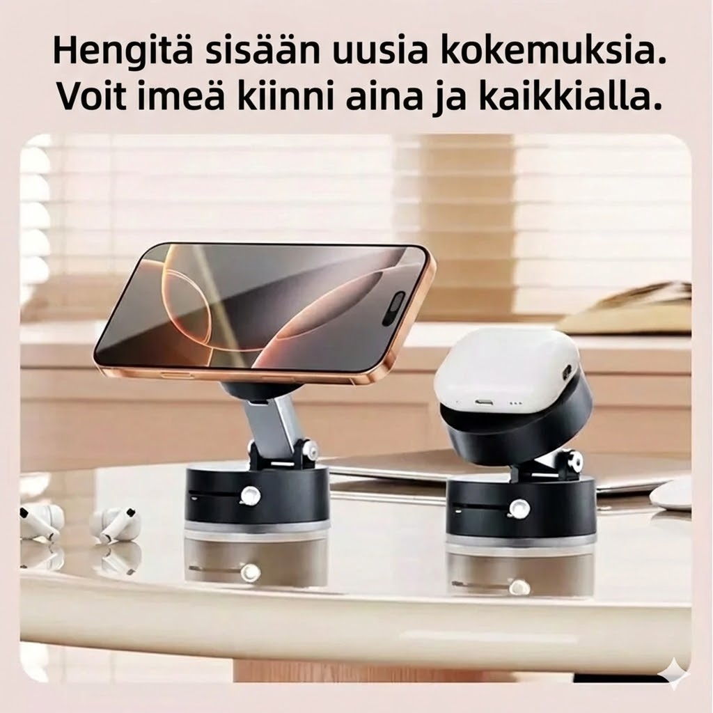 Taitettava kannettava magneettinen puhelinteline